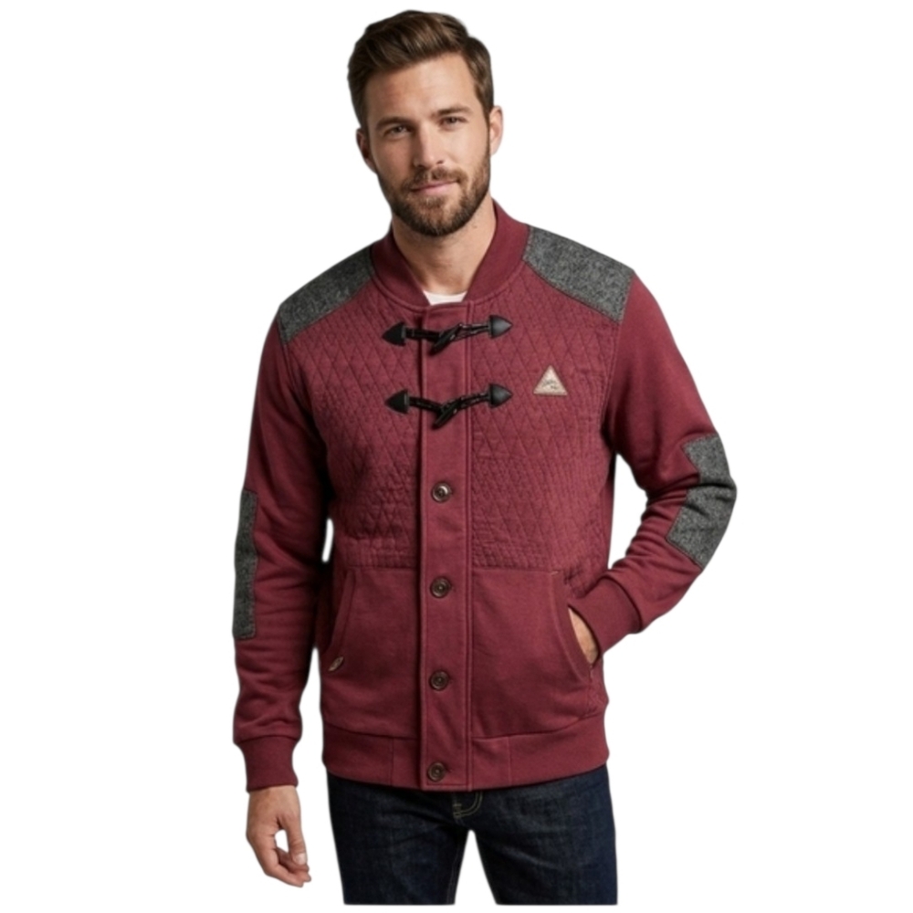 Rock & Revival Men’s "Trope" Mixed Media Toggle Bomber Jacket
